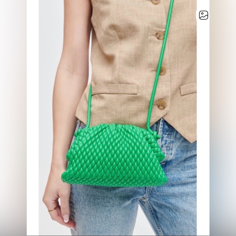 Green Woven Crossbody/shoulder Bag